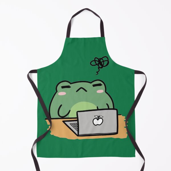 Item preview, Stressed Frog Working on Laptop designed and sold by Popettte.