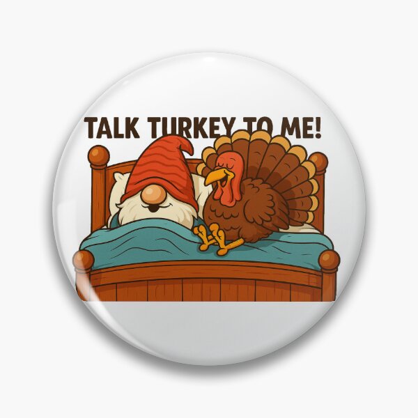 Item preview, “Talk Turkey to Me” Funny Thanksgiving Gonk in Bed | Cute Gnome Holiday Humor Design designed and sold by BoxaroundJacks.