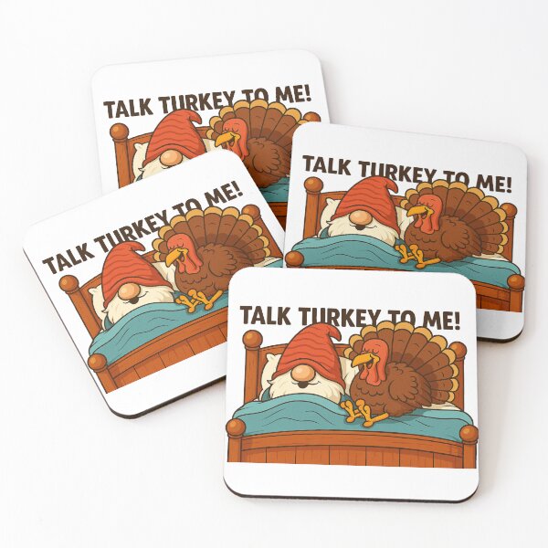 Item preview, “Talk Turkey to Me” Funny Thanksgiving Gonk in Bed | Cute Gnome Holiday Humor Design designed and sold by BoxaroundJacks.