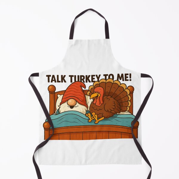 Item preview, “Talk Turkey to Me” Funny Thanksgiving Gonk in Bed | Cute Gnome Holiday Humor Design designed and sold by BoxaroundJacks.