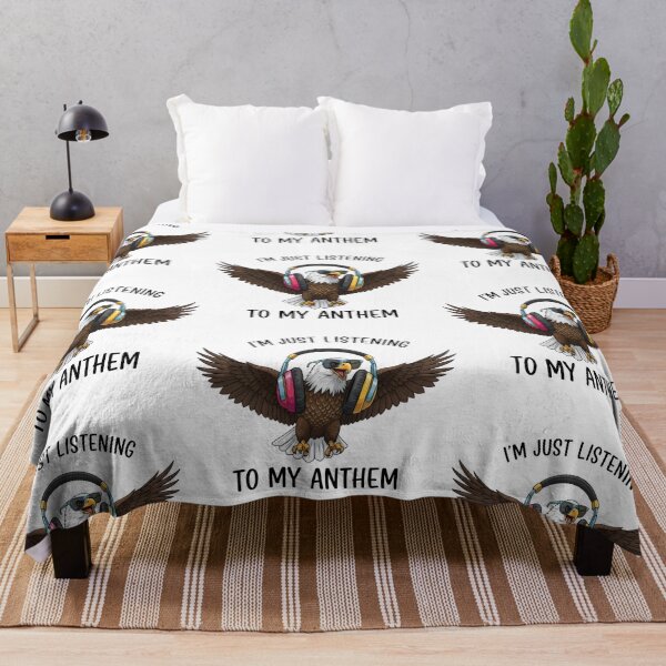 Item preview, “I’m Just Listening to My Anthem” Eagle DJ Illustration – Gift for Music Lovers designed and sold by Luminari Creations.