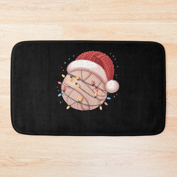 Item preview, Knitting Yarn Ball Christmas Lights Santa Hat Knitter Women designed and sold by clothesy7.