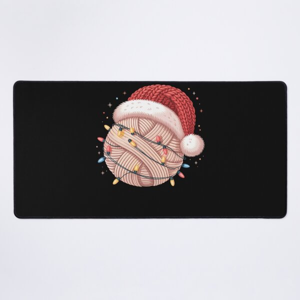 Item preview, Knitting Yarn Ball Christmas Lights Santa Hat Knitter Women designed and sold by clothesy7.