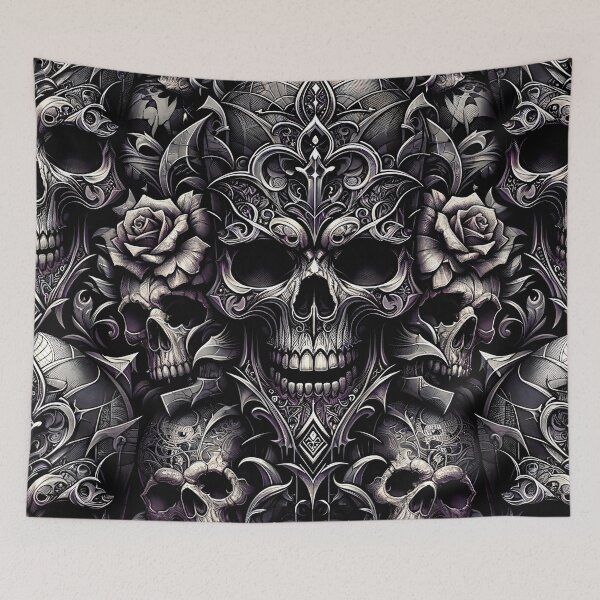 Item preview, Dark Gothic Skull Baroque Macabre Art Print designed and sold by PinUpPizzazz.