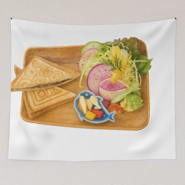 Item preview, Sandwich and Salad – Cute watercolor illustration designed and sold by Moyōna.