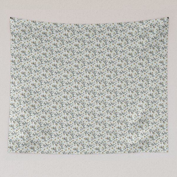 Item preview, Quirky Cherry Blossoms Floral - Cream and Palest Blue - shereehicksdesigns designed and sold by shereehicksdesigns.