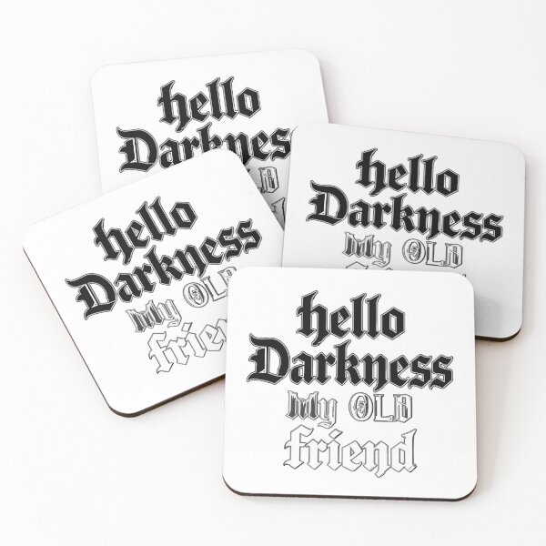 Item preview, hello darkness my old friend — Moody Minimalist Gothic Typography T‑Shirt,  Funny Shirt, Valentine Shirt gift designed and sold by GAIDREDA.
