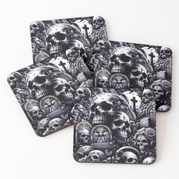 Item preview, Dark Gothic Skull Baroque Macabre Art Print designed and sold by PinUpPizzazz.