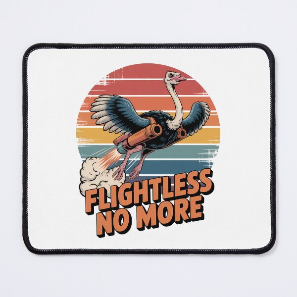 Item preview, Flightless Bird Ostrich Rocket Retro designed and sold by k3rstman1.