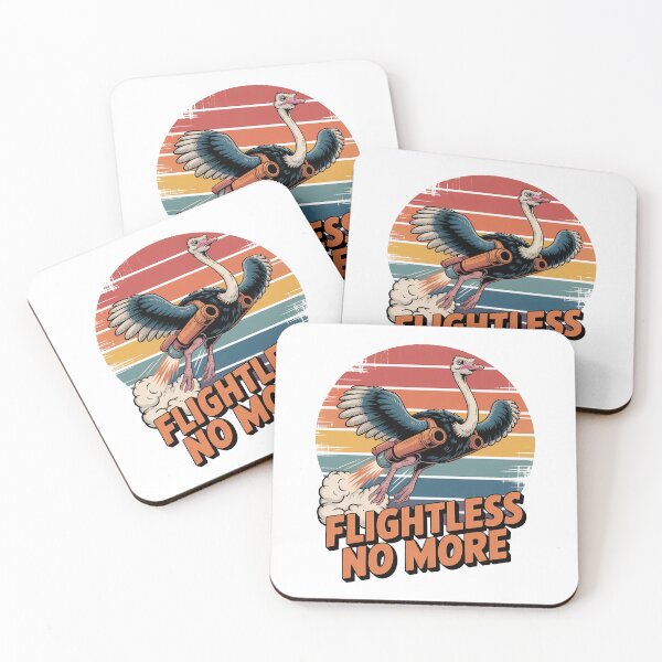 Item preview, Flightless Bird Ostrich Rocket Retro designed and sold by k3rstman1.