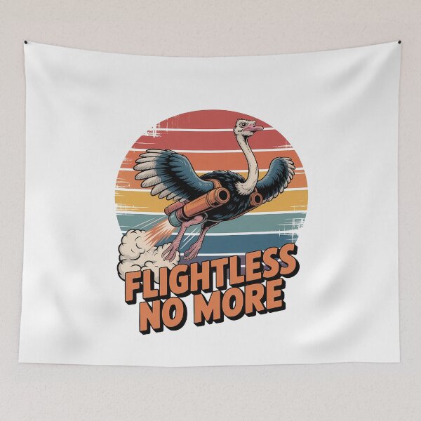 Item preview, Flightless Bird Ostrich Rocket Retro designed and sold by k3rstman1.
