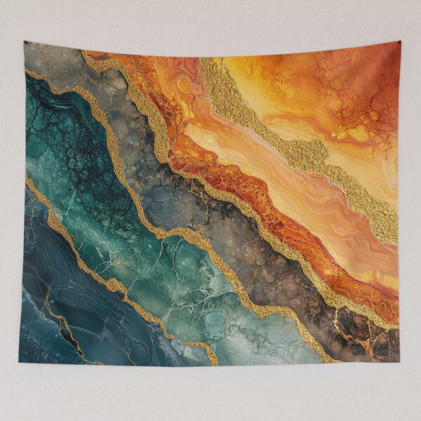 Item preview, Molten Earth Veins abstract fluid pattern designed and sold by AbstractMesh.