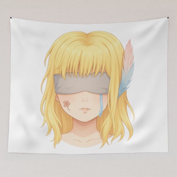 Item preview, Sadness hidden behind a feather and a flower designed and sold by Moyōna.