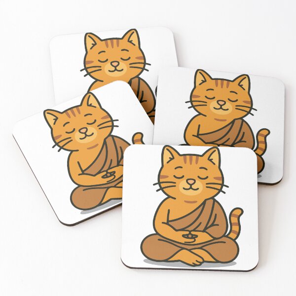 Item preview, Meditating Monk Cat | Peaceful Zen Kitty | Mindful Cat Illustration designed and sold by PierrelyHO.