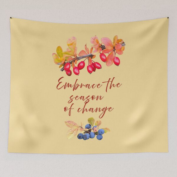 Item preview, Embrace the time of change – autumn design with berries & positive energy designed and sold by Katja LebenFreude.