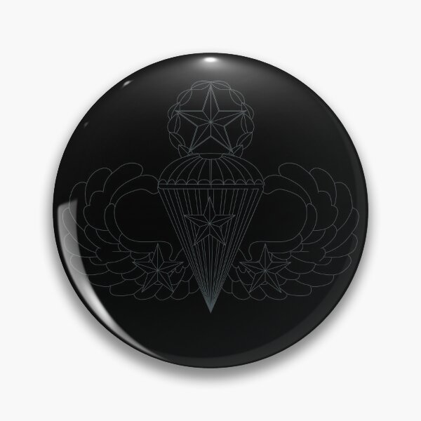 Item preview, Badge - Army - Parachutist - Master - 3 Combat Star - Black - Metal X 300 designed and sold by Military Insignia Products.
