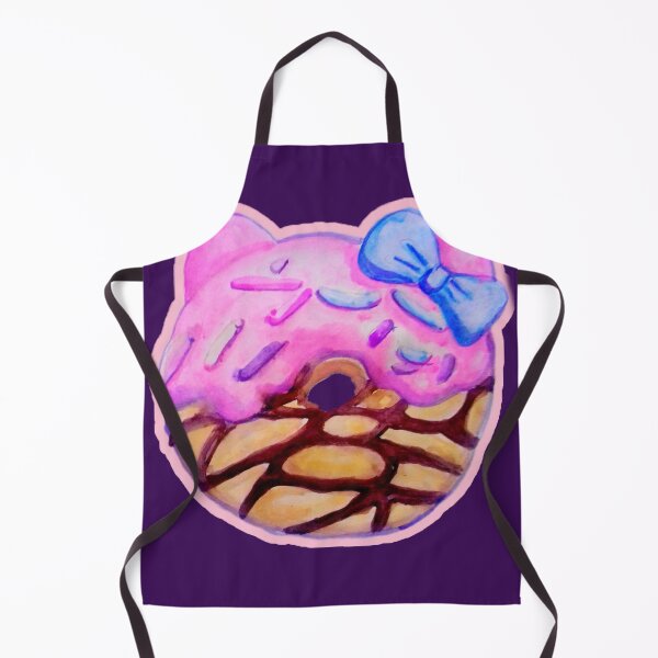 Item preview, Cat Shape Donut Kawaii Food watercolor illustration art  designed and sold by happiartworks .