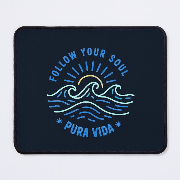 Item preview, FOLLOW YOUR SOUL - PURA VIDA - Line Art Sketch - Light Blue Multi-color designed and sold by Big Bang Canvas.