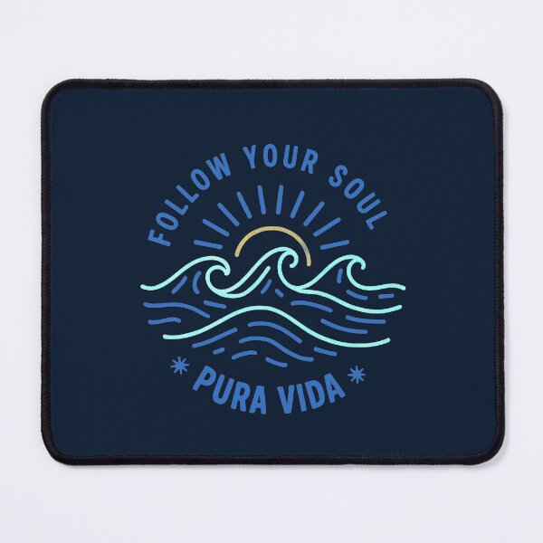 Item preview, FOLLOW YOUR SOUL - PURA VIDA - Line Art Sketch - dark blue Multi-color designed and sold by Big Bang Canvas.
