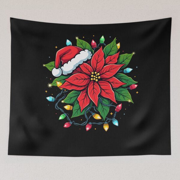 Artikelvorschau, Weihnachtsstern Blume Weihnachtsbeleuchtung Santa Floral Xmas Women entworfen und verkauft von clothesy7.
