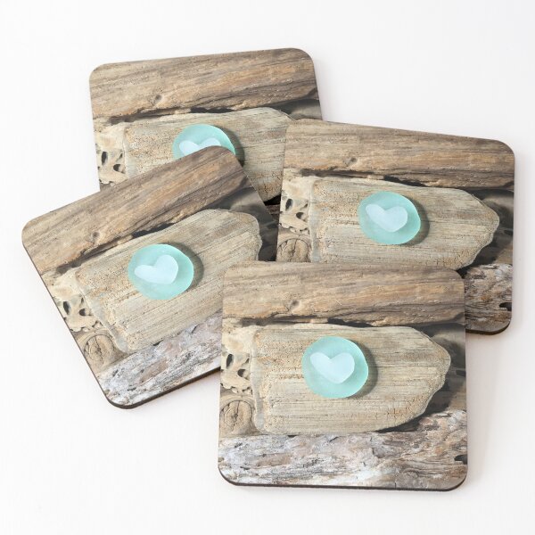 Item preview, Sea Glass Heart on Driftwood designed and sold by LeslieMac713.