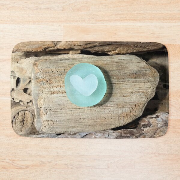 Item preview, Sea Glass Heart on Driftwood designed and sold by LeslieMac713.