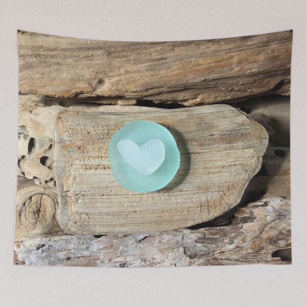 Item preview, Sea Glass Heart on Driftwood designed and sold by LeslieMac713.