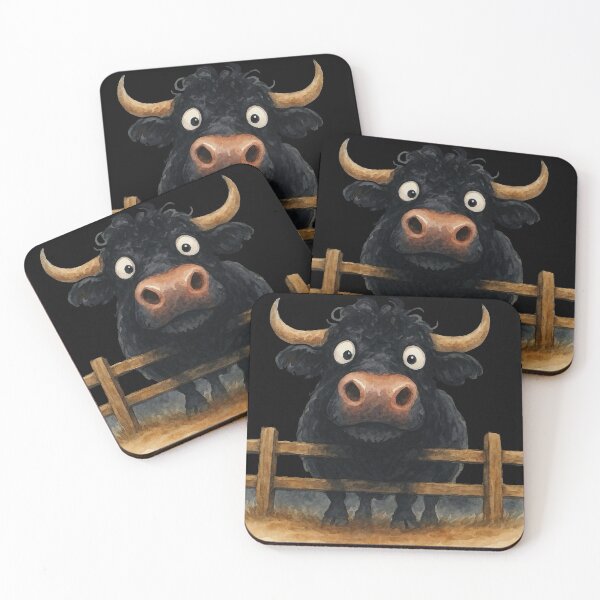 Item preview, Cute Gorgeous Black Bull ' Ferdinand ' BY SHiRLeY MacARTHuR designed and sold by Shirley MacArthur Art.