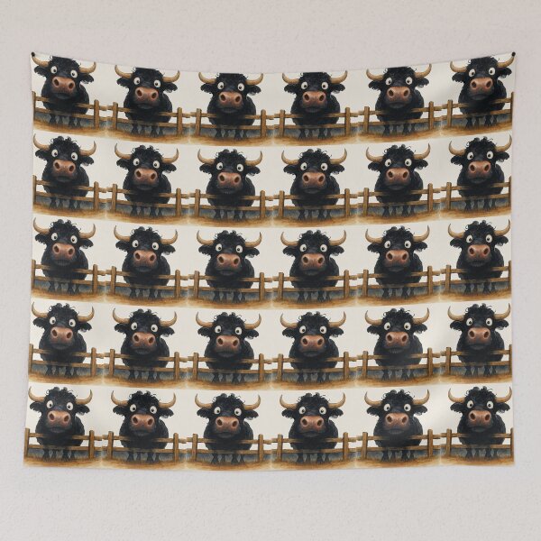Item preview, Cute Gorgeous Black Bull ' Ferdinand ' BY SHiRLeY MacARTHuR designed and sold by Shirley MacArthur Art.