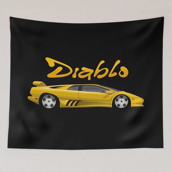 Item preview, Lambo Diablo Yellow illustration designed and sold by blackdogshop.