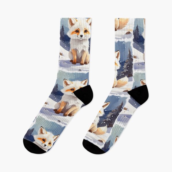 Item preview, fox in winter wonderland, snow, white little fox designed and sold by LiskoDesign.