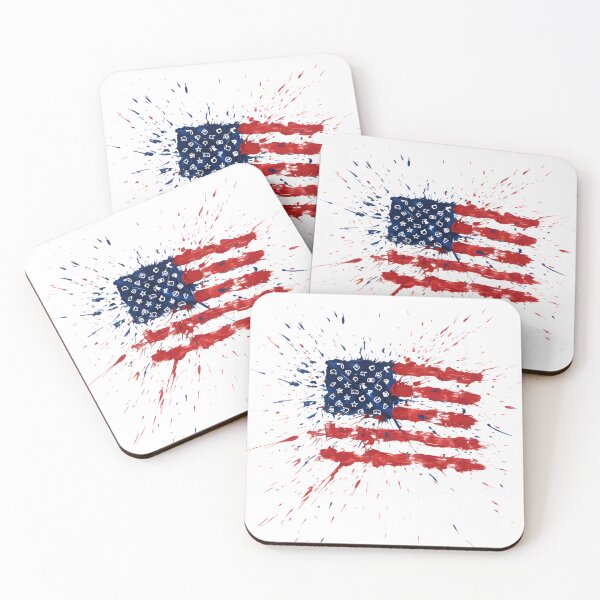 Item preview, The Patriot's Palette | Splatter Paint American Flag | Modern Patriotic Art designed and sold by ThreadEclectic.