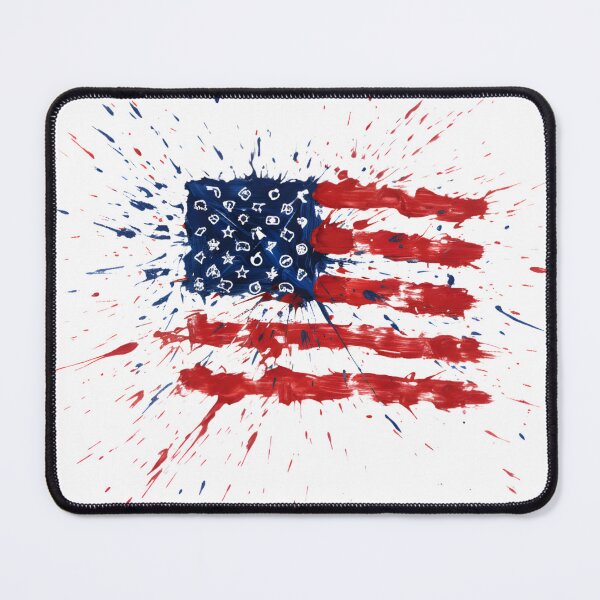 Item preview, The Patriot's Palette | Splatter Paint American Flag | Modern Patriotic Art designed and sold by ThreadEclectic.