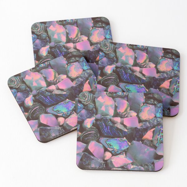Item preview, Opaline Drift-  Soft iridescent opal stones glow with rainbow light in a dreamy macro geology pattern. designed and sold by dinaaaaaah.