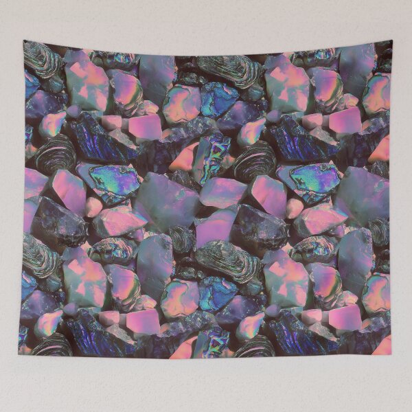 Item preview, Opaline Drift-  Soft iridescent opal stones glow with rainbow light in a dreamy macro geology pattern. designed and sold by dinaaaaaah.