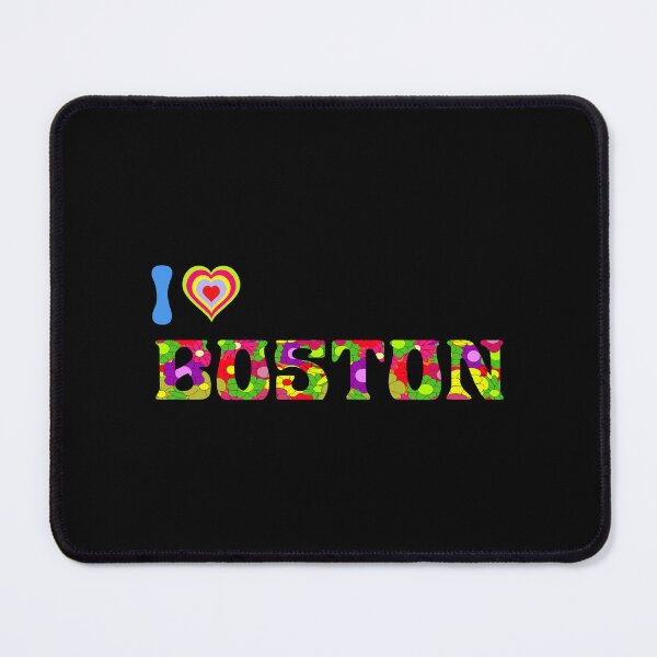 Item preview, I Love Boston Retro Floral Design – Colorful Groovy 70s Art designed and sold by DeeLulu.