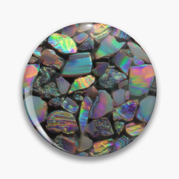 Item preview, Chromaflux Ore: Rainbow holographic minerals burst with color in this fantasy geology art print. designed and sold by dinaaaaaah.