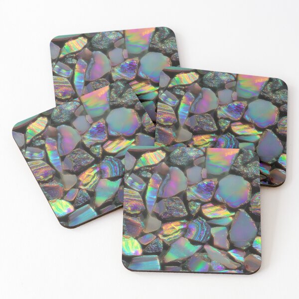 Item preview, Chromaflux Ore: Rainbow holographic minerals burst with color in this fantasy geology art print. designed and sold by dinaaaaaah.