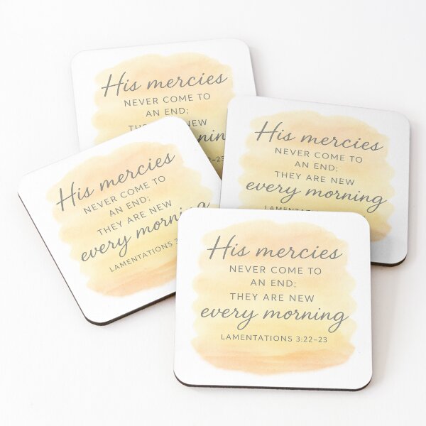 Item preview, His Mercies Are New Every Morning – Lamentations 3:22–23 Bible Verse Christian Art designed and sold by SoulThread Studio.