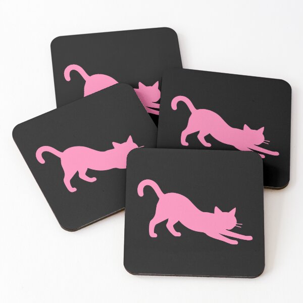 Item preview, Pink Cat Stretching Silhouette designed and sold by Jeallan Designs.