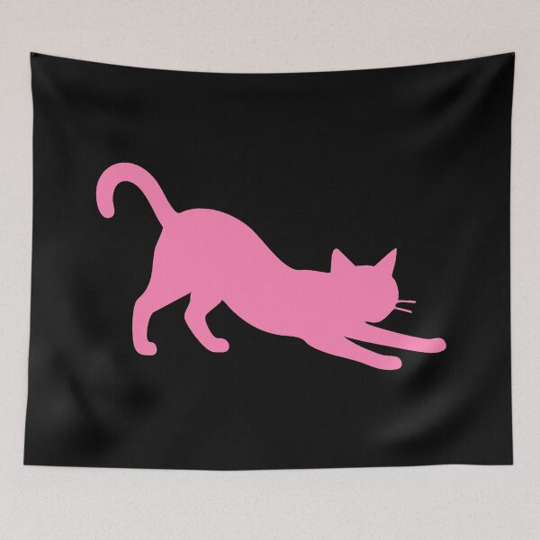 Item preview, Pink Cat Stretching Silhouette designed and sold by Jeallan Designs.