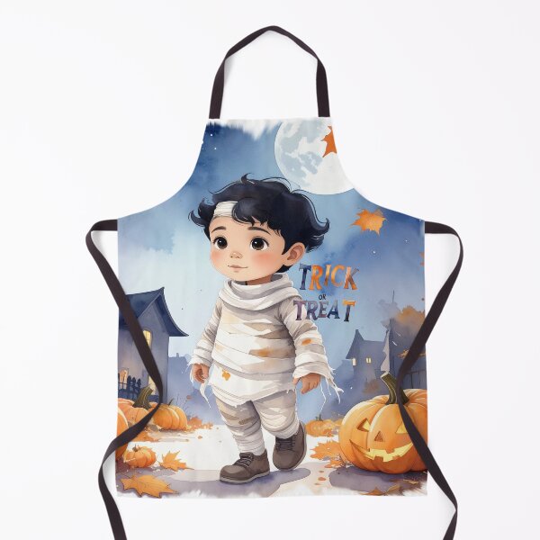 Item preview, Halloween, trick or treat boy in mummy costume in watercolors designed and sold by LiskoDesign.