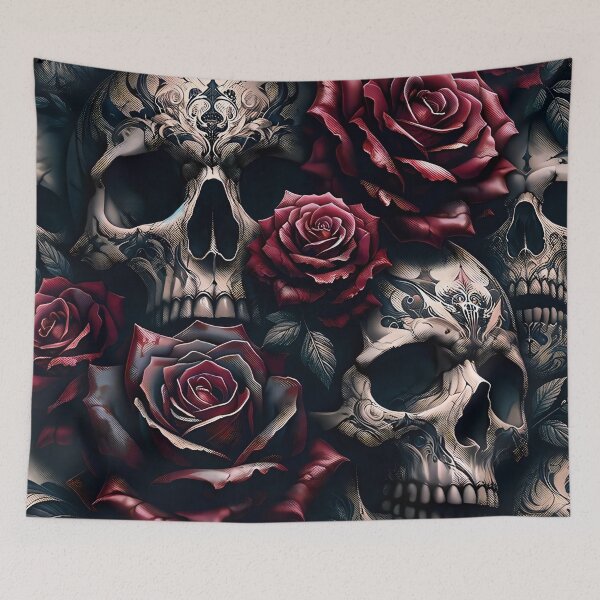 Item preview, Dark Gothic Skull Baroque Macabre Art Print designed and sold by PinUpPizzazz.