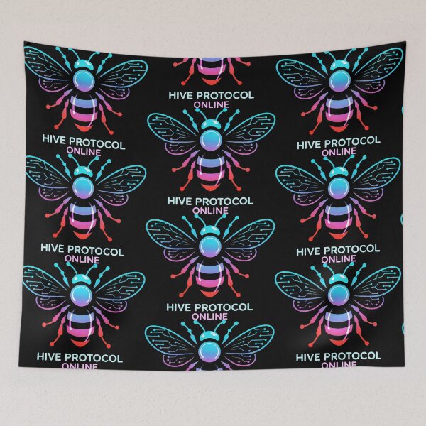 Item preview, Futuristic Hive Bee with Digital Wings designed and sold by SplashTastic.