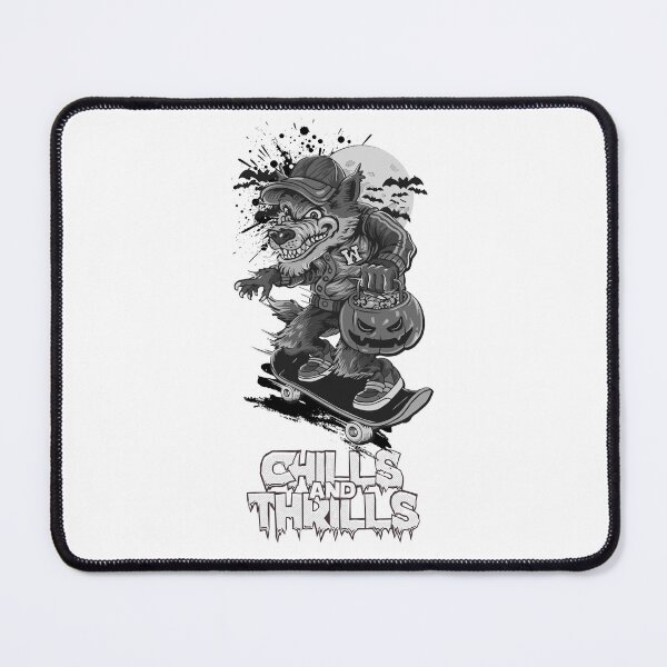 Item preview, Chills & Thrills Skate Rider Wolf Deliver Candy Halloween Night designed and sold by CreativeCrewApp.