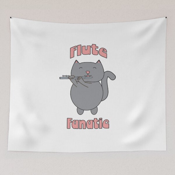Item preview, Flute Fanatic Gray Cat Pink designed and sold by ValeriesGallery.
