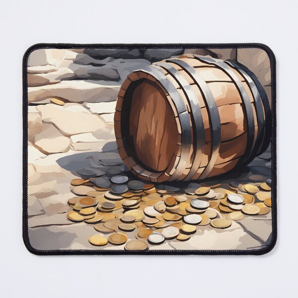 Item preview, A Barrel of Gold Coins on Street designed and sold by CalmnessbyChoice.