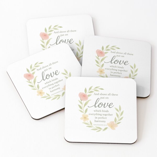 Item preview, And Above All These Put On Love – Colossians 3:14 Bible Verse Floral Christian Art | Faith and Harmony Scripture Design designed and sold by SoulThread Studio.