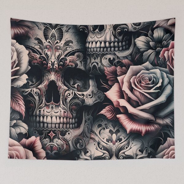 Item preview, Dark Gothic Skull Baroque Macabre Art Print designed and sold by PinUpPizzazz.