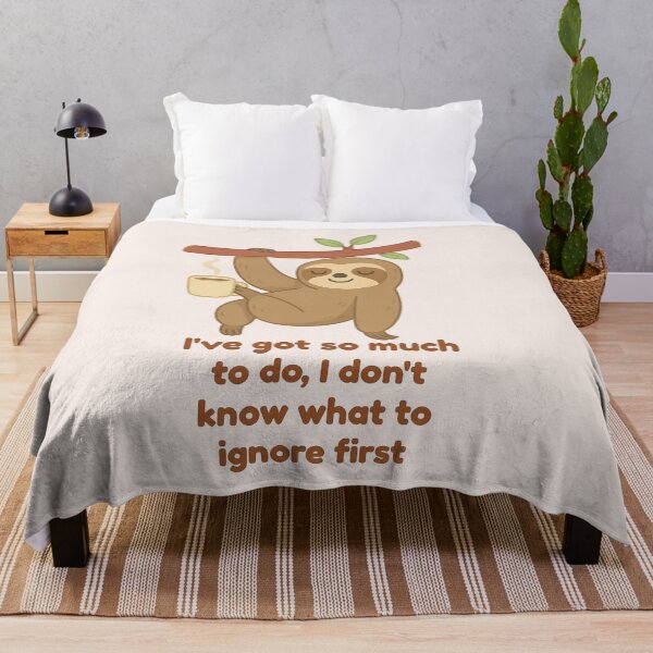 Item preview, I’ve Got So Much To Do – Funny Lazy Sloth Coffee Motivation Design designed and sold by Pandomino Studio.